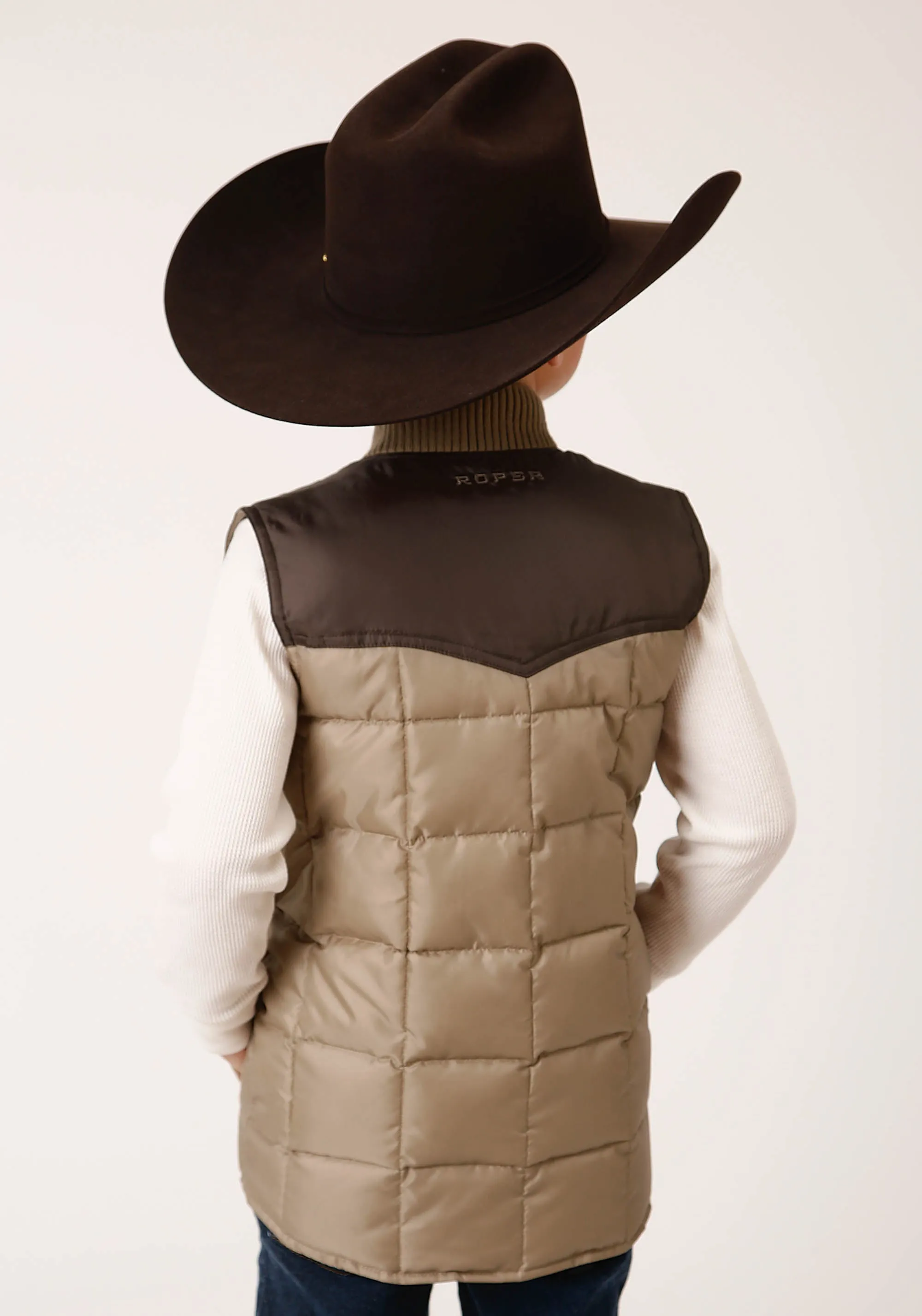 BOYS  QUILTED POLYFILLED VEST POLY FILLED WESTERN VEST