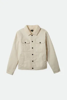 Builders Cable Stretch Sherpa Lined Trucker Jacket - Natural