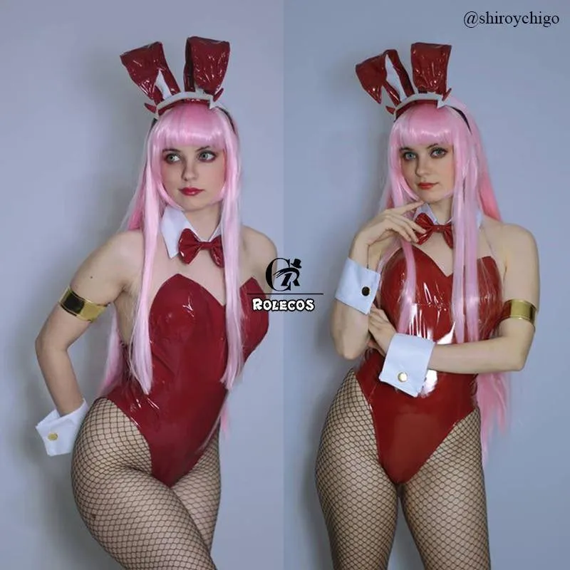 Bunny Cosplay Costume Red Leather Women Jumpsuit Zero Two Waifu Darling in the Franxx