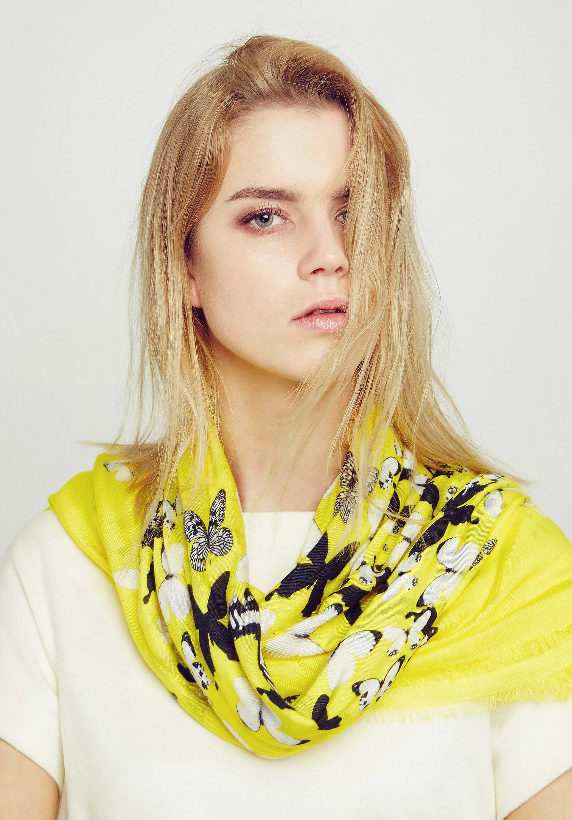 Butterflies Scarf | Yellow