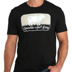 Cinch Men's "Ranchin' Ain't Easy" Graphic T-Shirt in Black