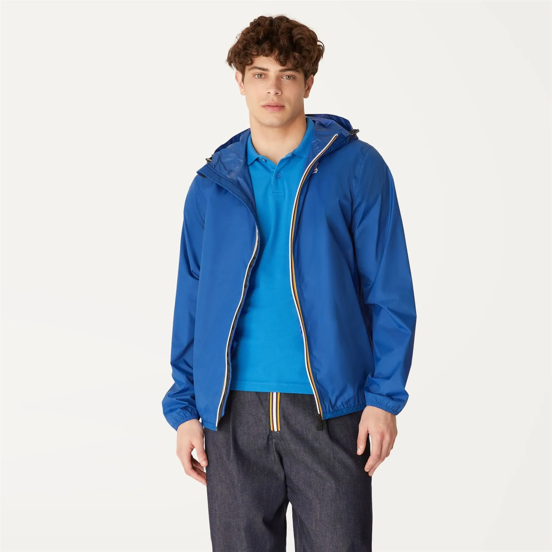 Claude - Unisex Packable Full Zip Waterproof  Rain Jacket in Blue Royal Marine