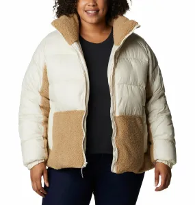 Columbia Womens Leadbetter Point Sherpa Hybrid Jacket, Chalk, Beach, L