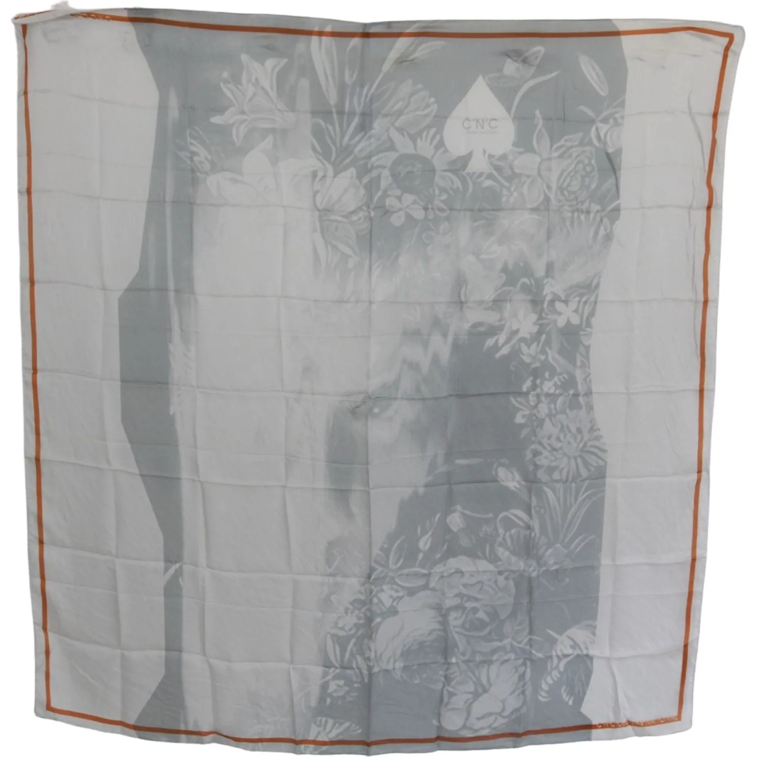 Costume National Elegant Floral Printed Silk Scarf