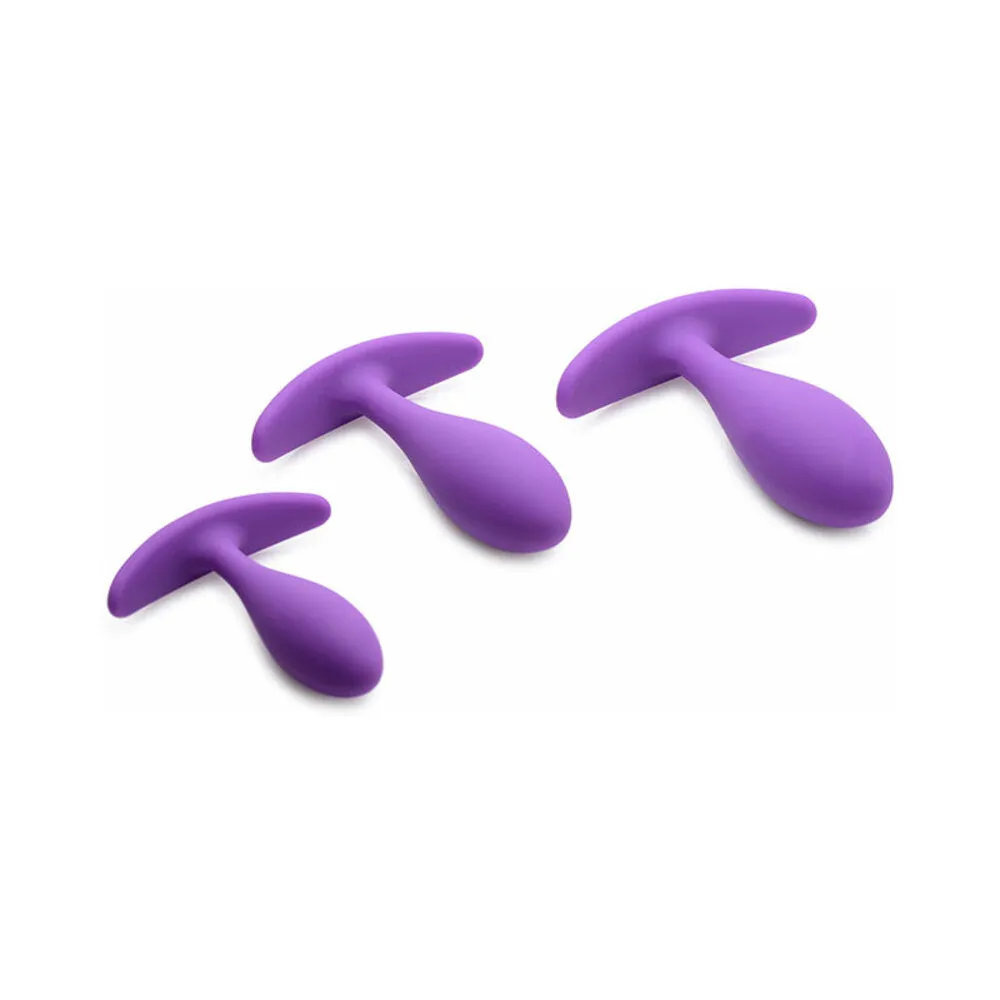 Curve Toys Gossip Rump Bumpers 3-Piece Silicone Anal Training Set Violet