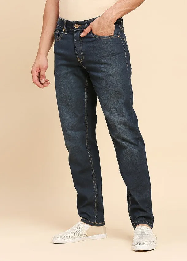 Dark Blue Premium Five Pocket Slim Fit Jeans