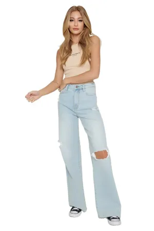 Distressed Wide Leg Jeans