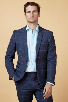 DRAKE - Navy Check Blazer