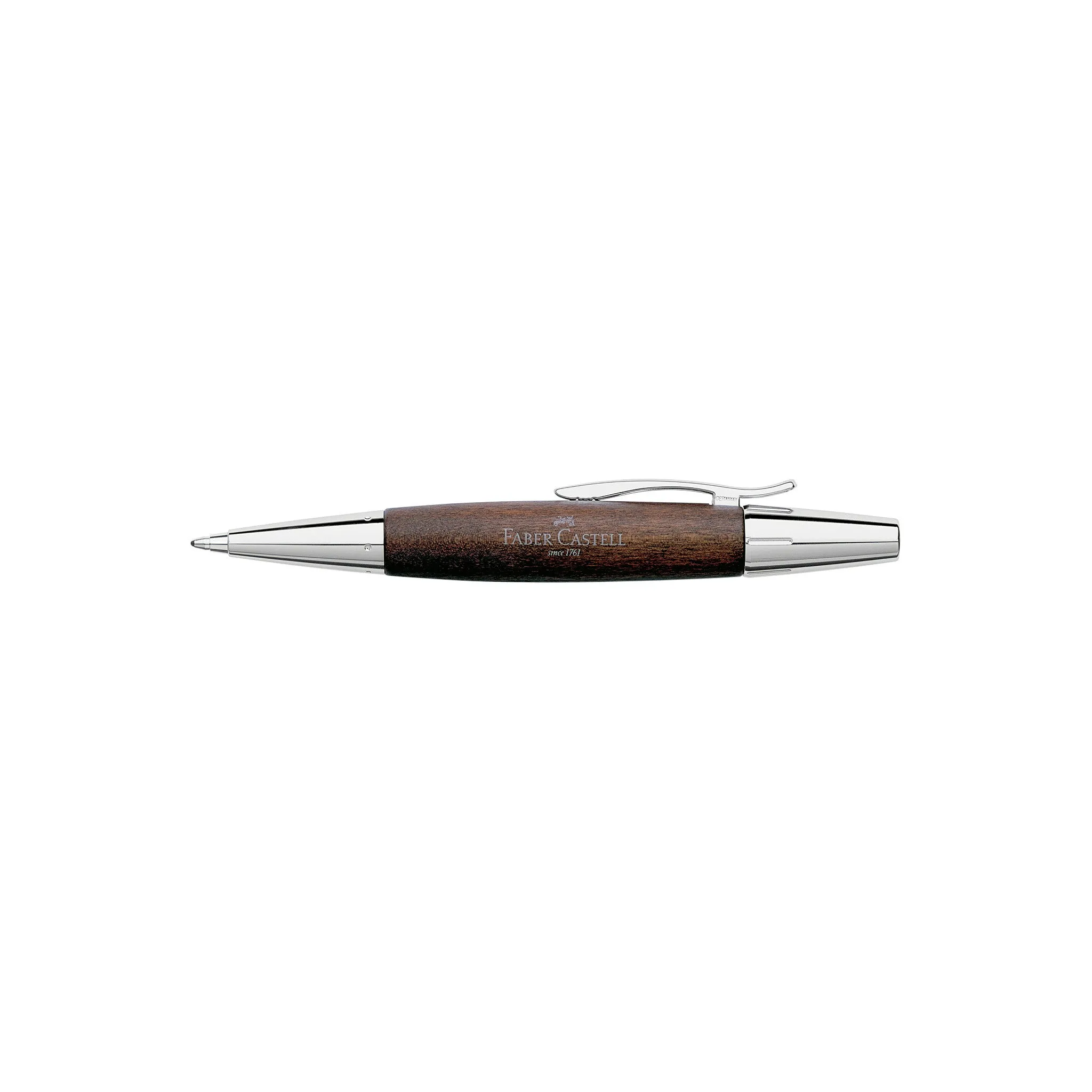 e-motion Ballpoint Pen, Wood & Polished Chrome - Dark Brown - #148381