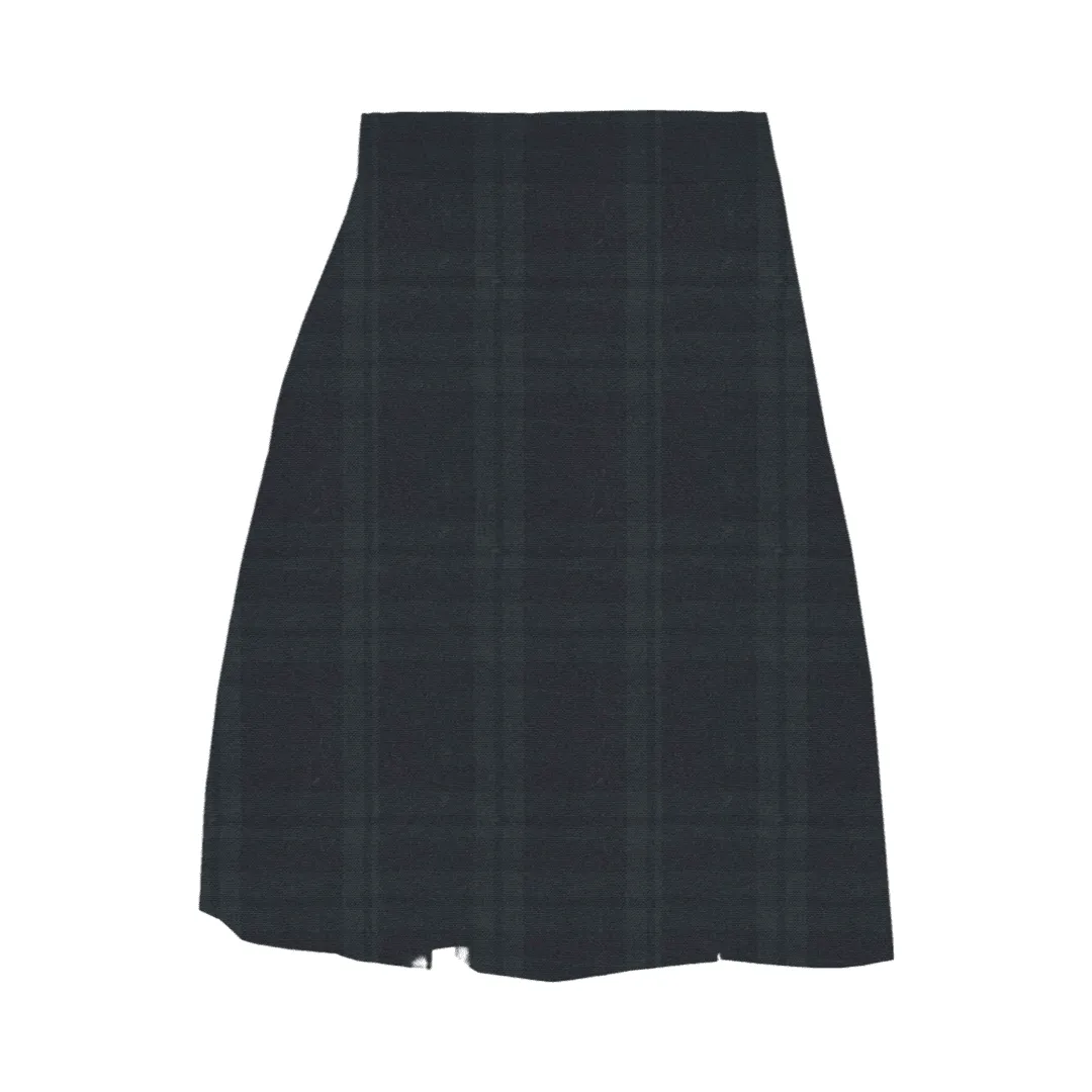 Evergreen Plaid Poly Box Pleat Skirt  -P79