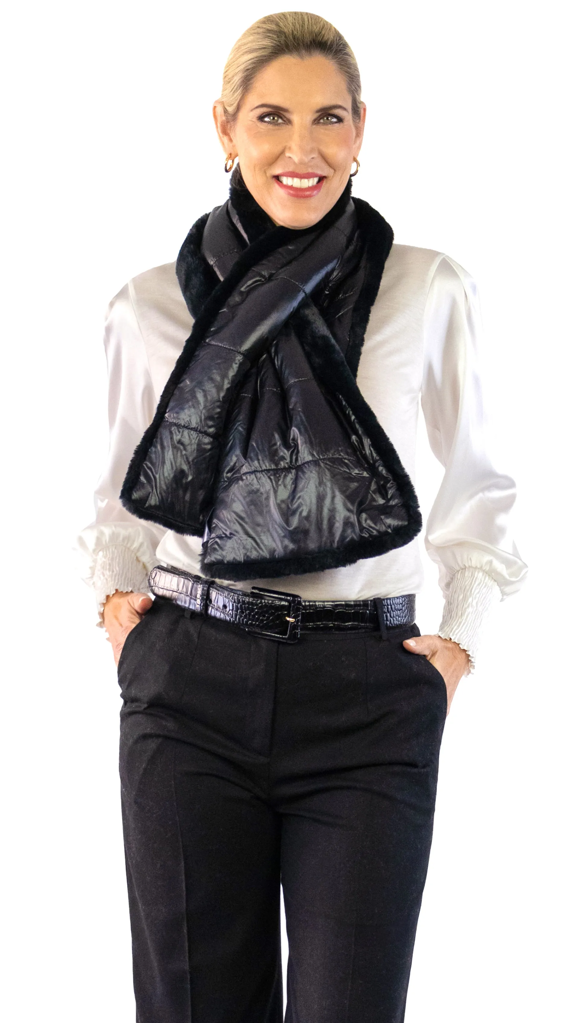 Faux Fur Scarf - Black