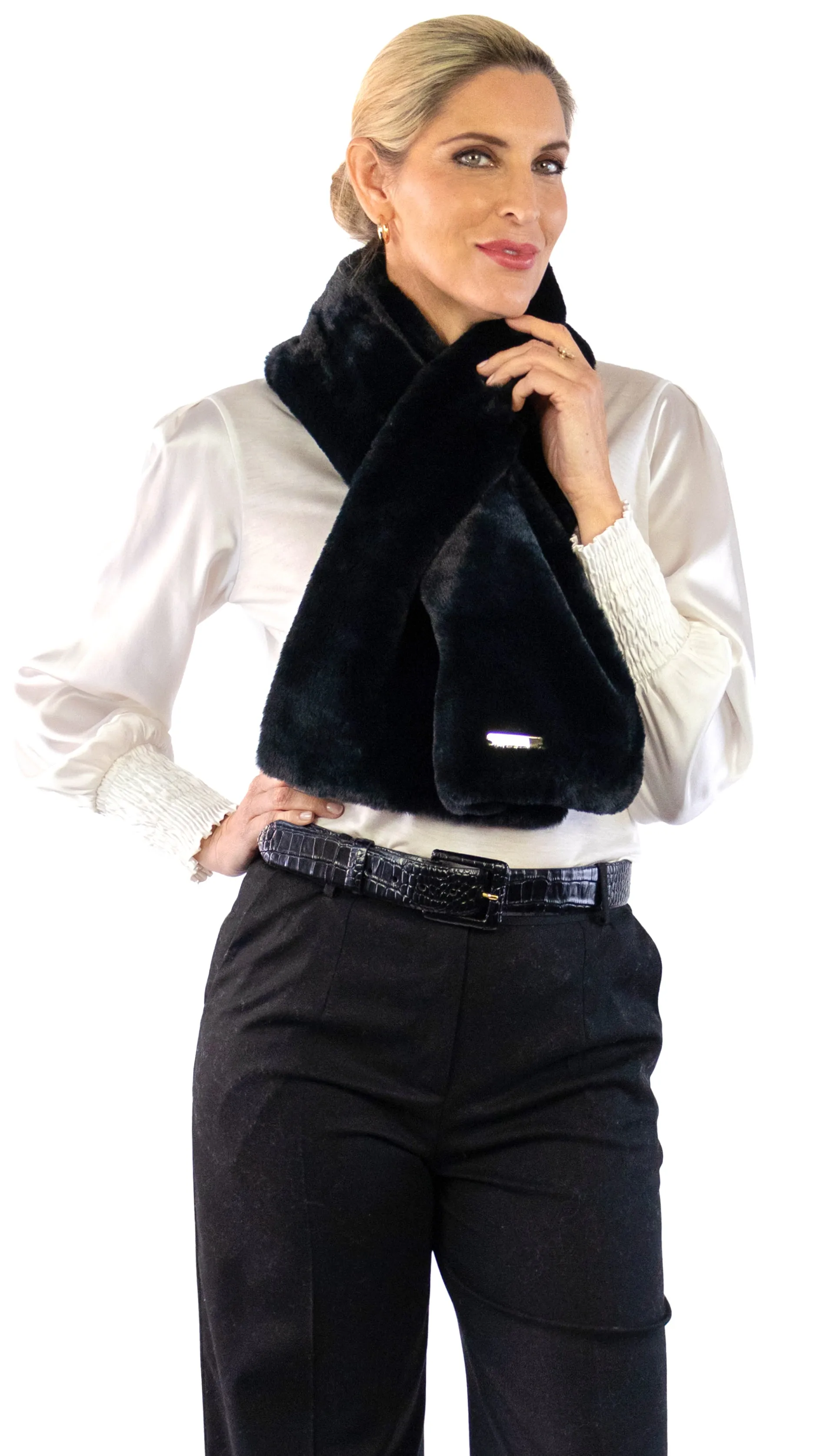 Faux Fur Scarf - Black