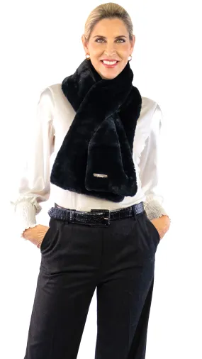 Faux Fur Scarf - Black