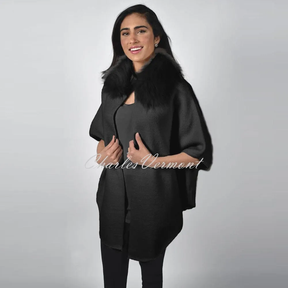 Frank Lyman Knit Poncho – Style 213146U (Black)