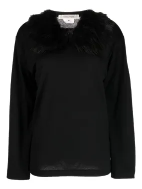 Fur Collar T-Shirt