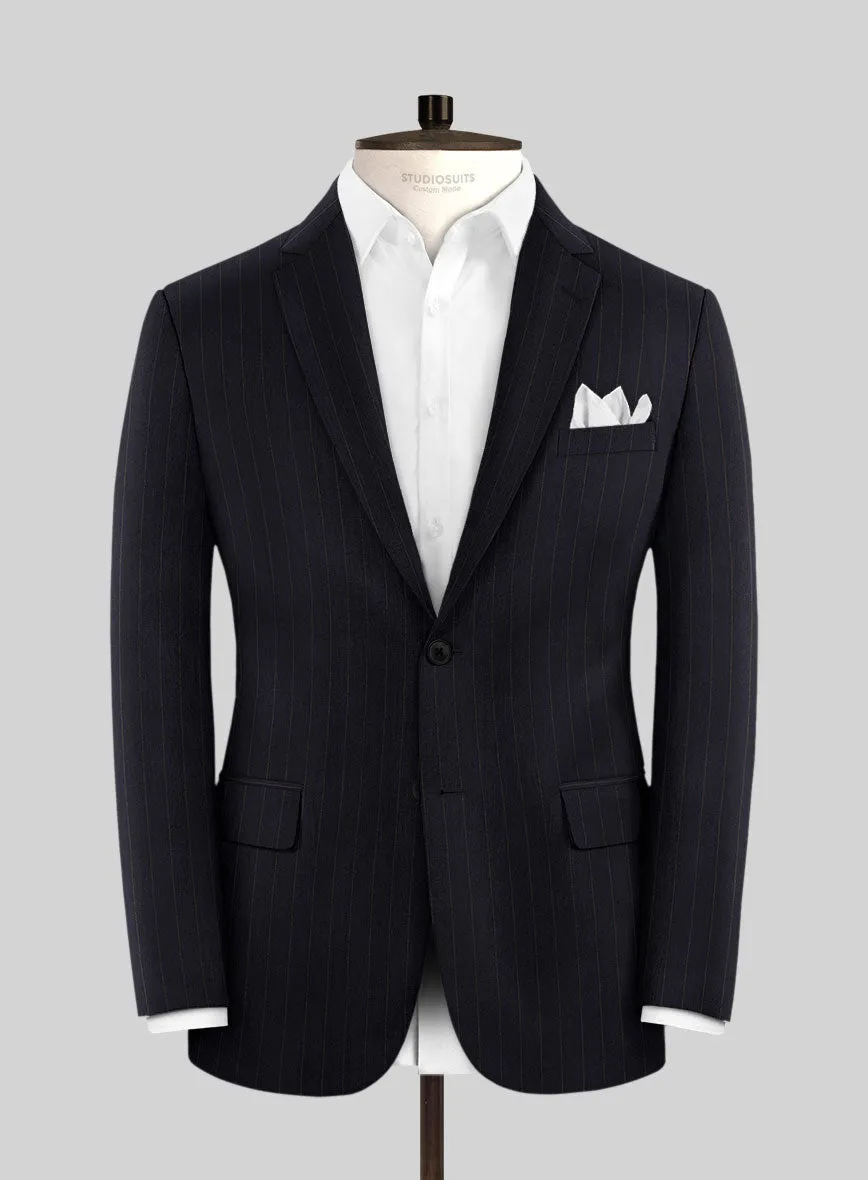 Hardy Minnis Blue Chalkstripe Wool Jacket