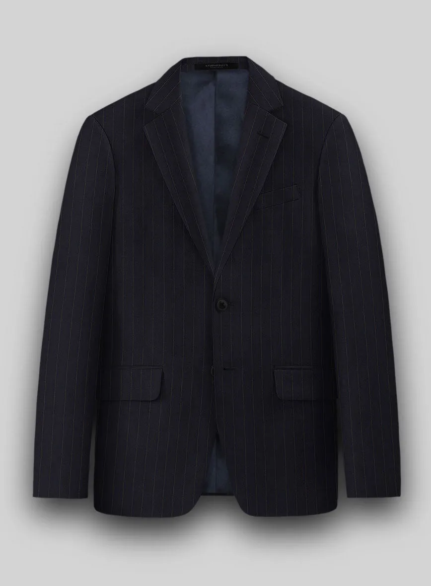 Hardy Minnis Blue Chalkstripe Wool Jacket