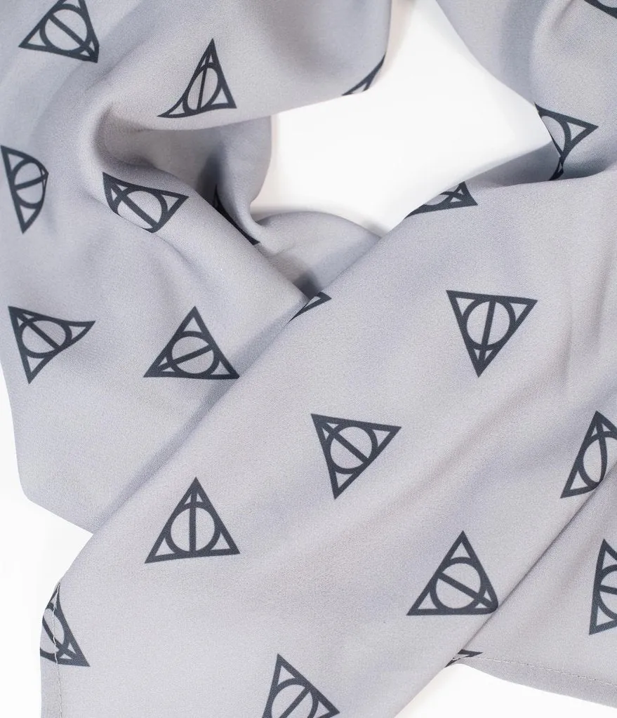 Harry Potter x Unique Vintage Deathly Hallows Print Hair Scarf