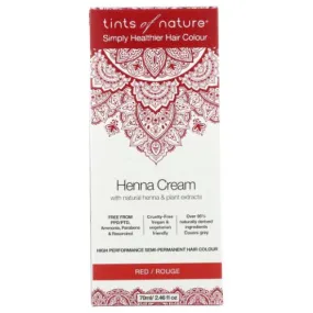 Henna Cream Red 2.46 Oz By Tints of Nature