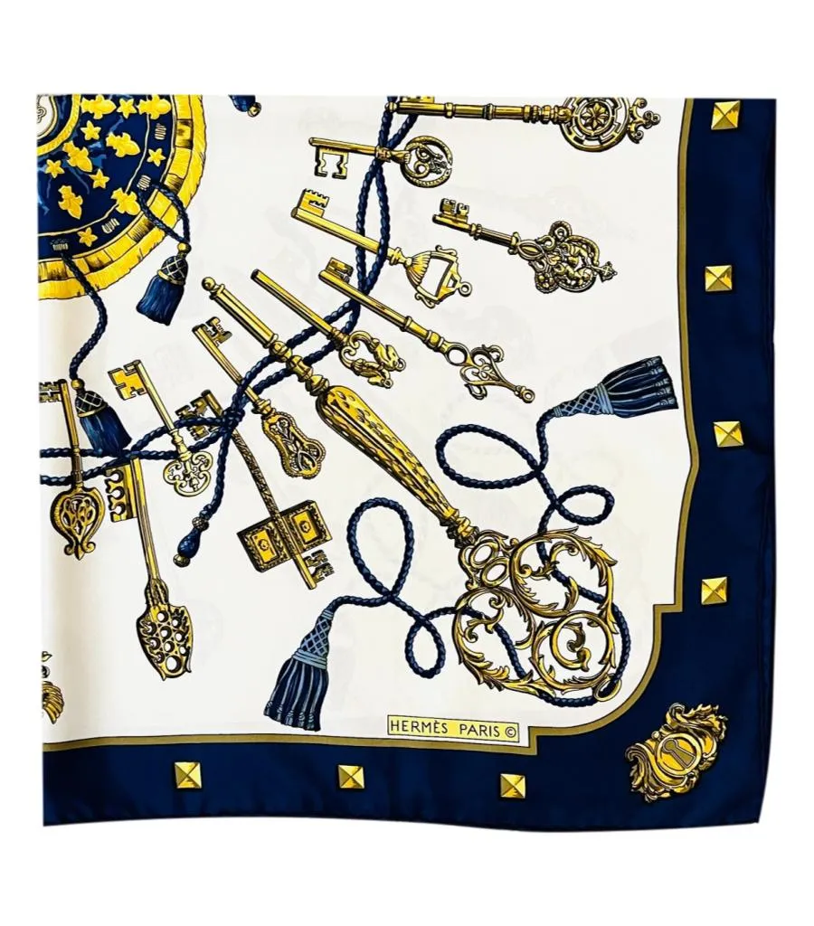 Hermes Les Cles The Keys Silk Scarf