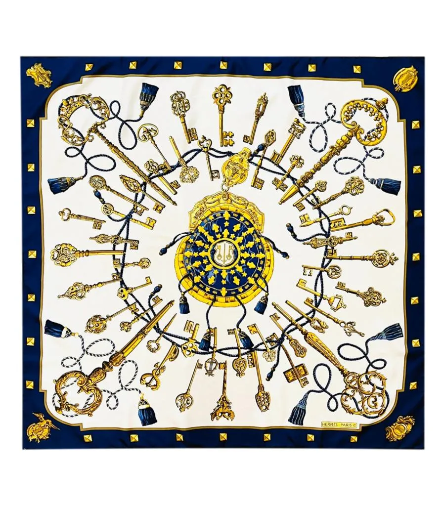 Hermes Les Cles The Keys Silk Scarf