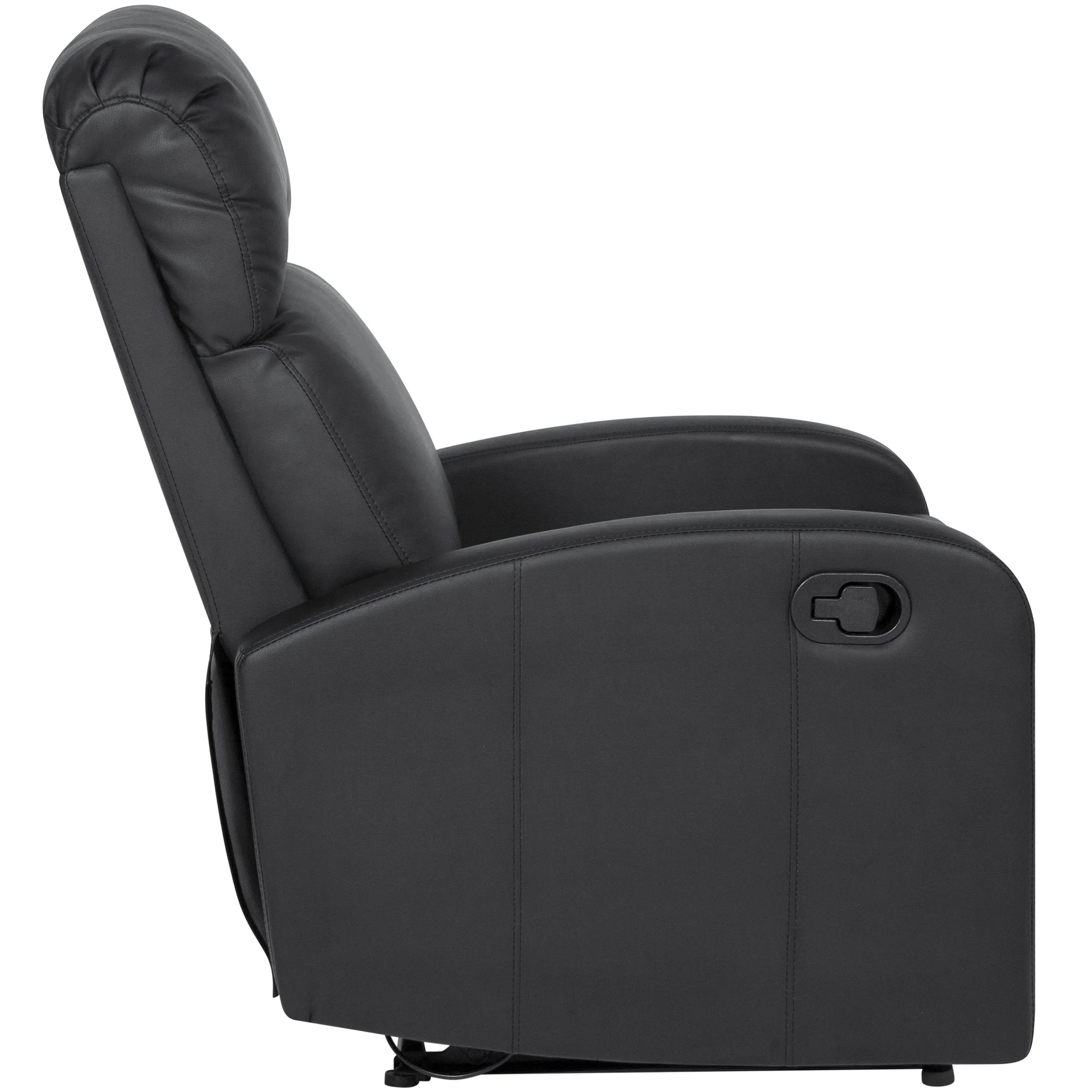 Home Theater Leather Recliner - Black