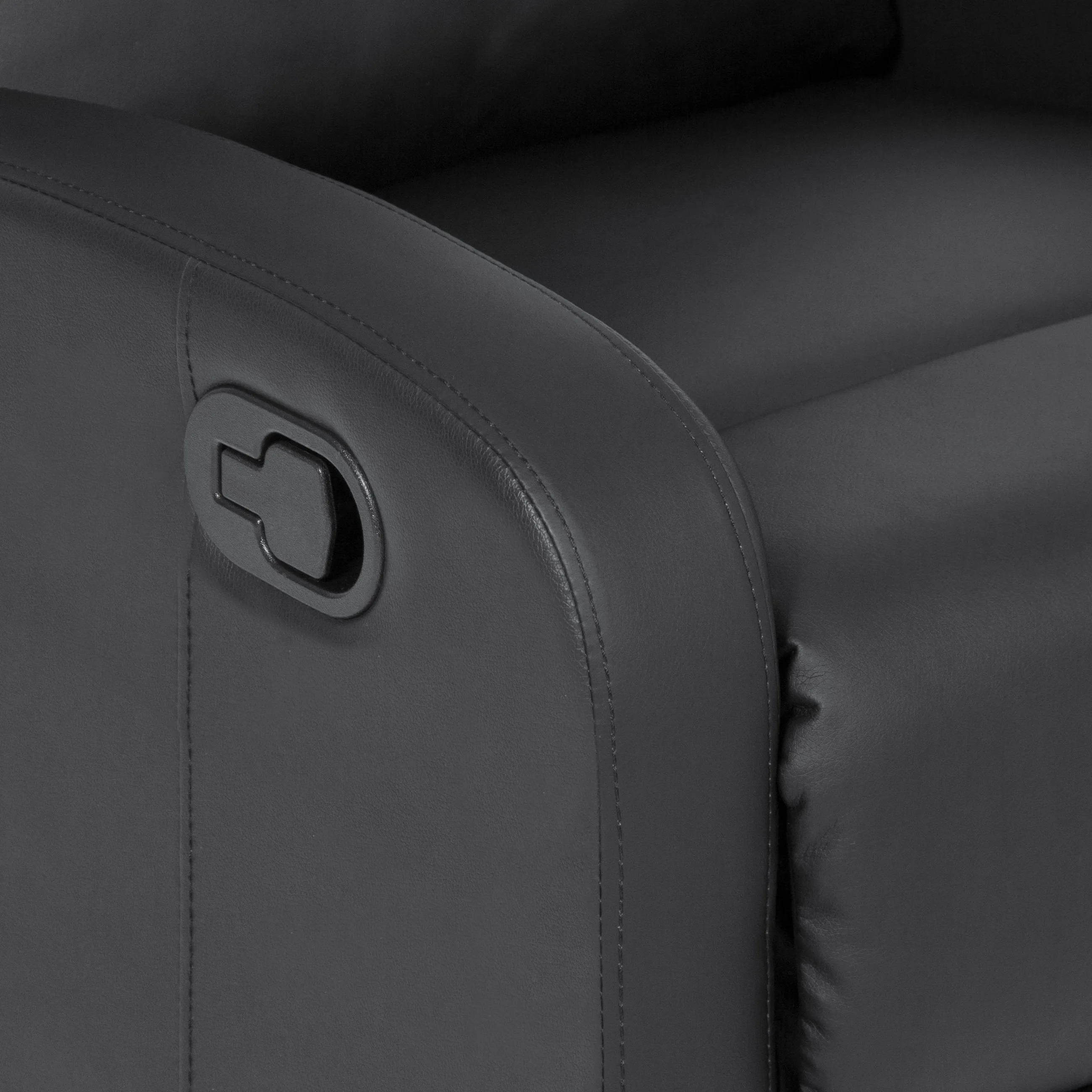 Home Theater Leather Recliner - Black