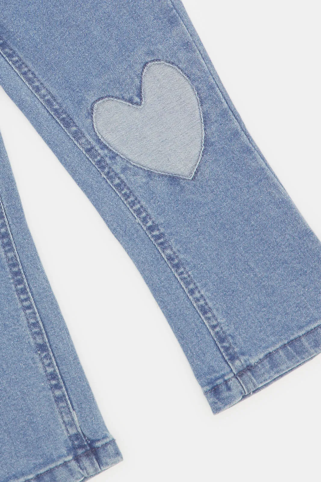 Infant Girls Heart Patch Flared Jeans