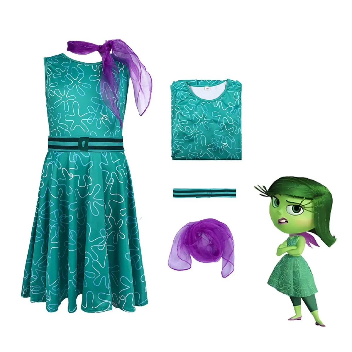 Inside Out 2 Disgust & Joy Cosplay Costume Set