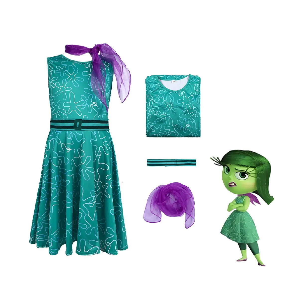 Inside Out 2 Disgust & Joy Cosplay Costume Set