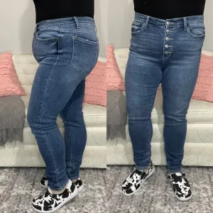 Judy Blue High Waist Button Fly Skinny Jeans