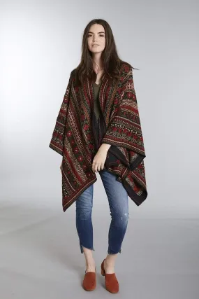 Julia Embroidered Alpaca Poncho - Women's Ruana Wrap