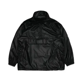 LEATHER ANORAK JACKET BLACK