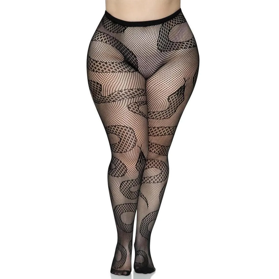 Leg Avenue Snake Net Tights Black