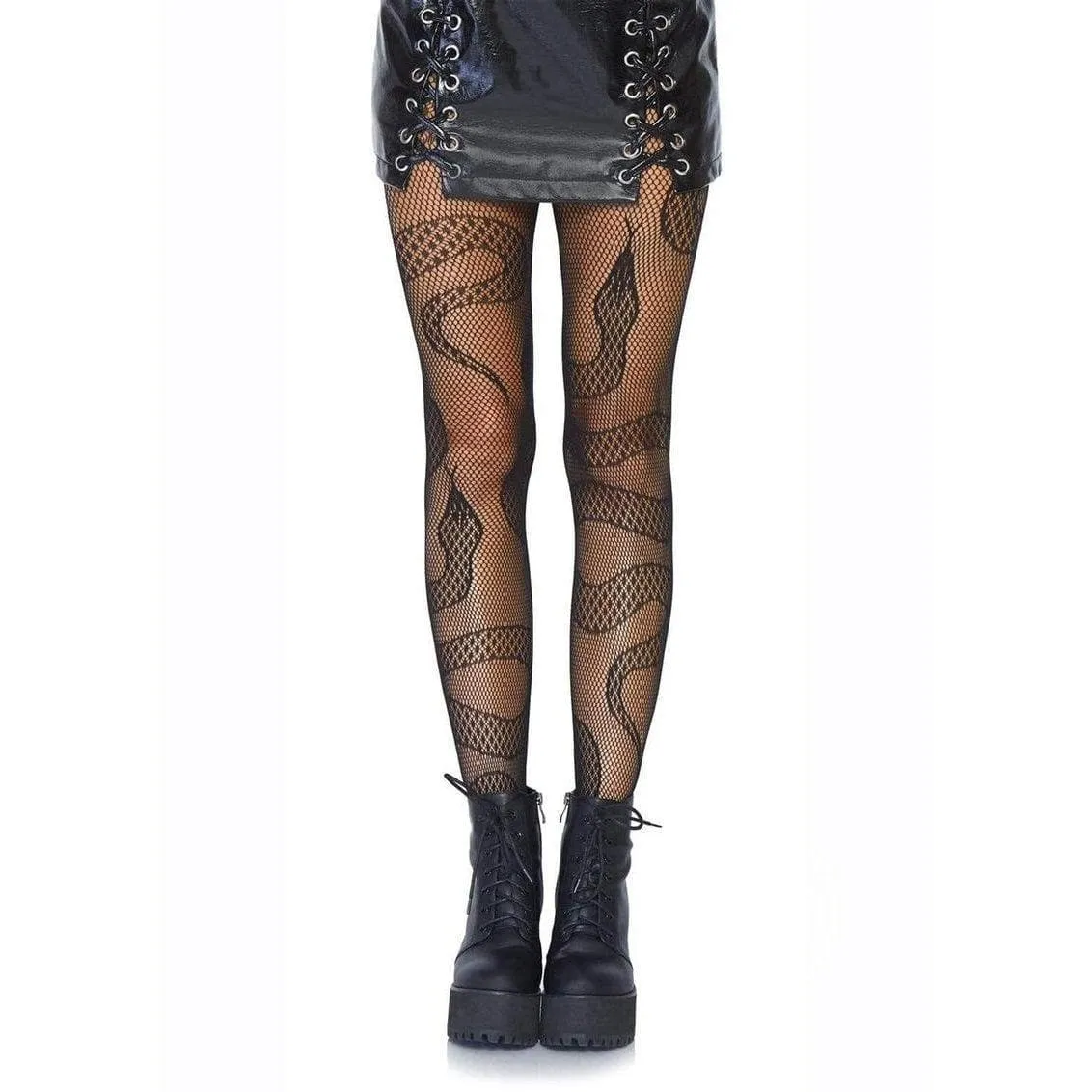 Leg Avenue Snake Net Tights Black