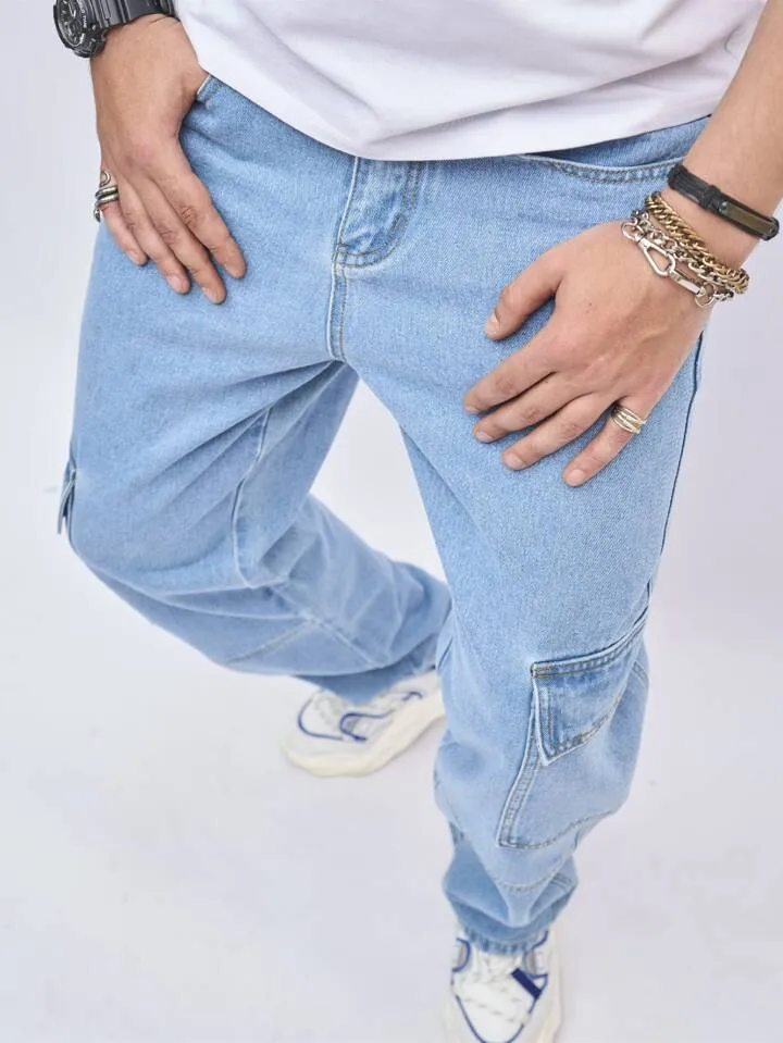 Light Blue Craftsman Cargo Jeans