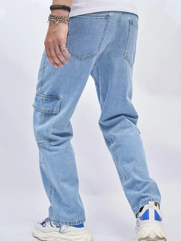 Light Blue Craftsman Cargo Jeans