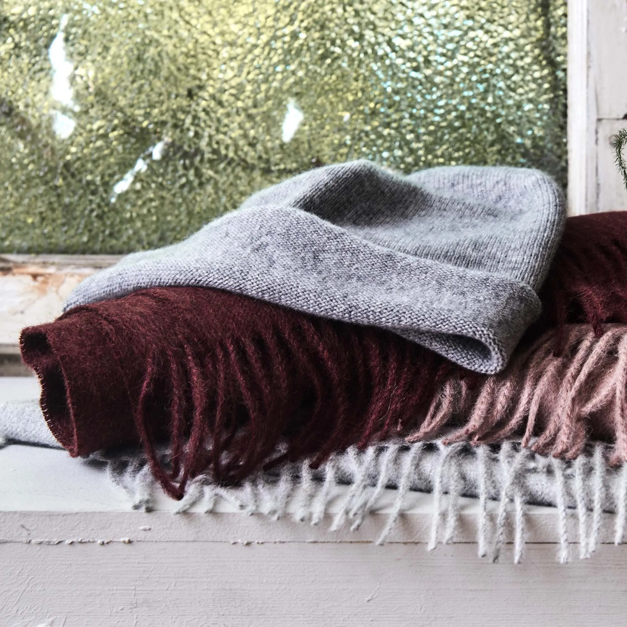 Limon Alpaca Scarf [Bordeaux red]