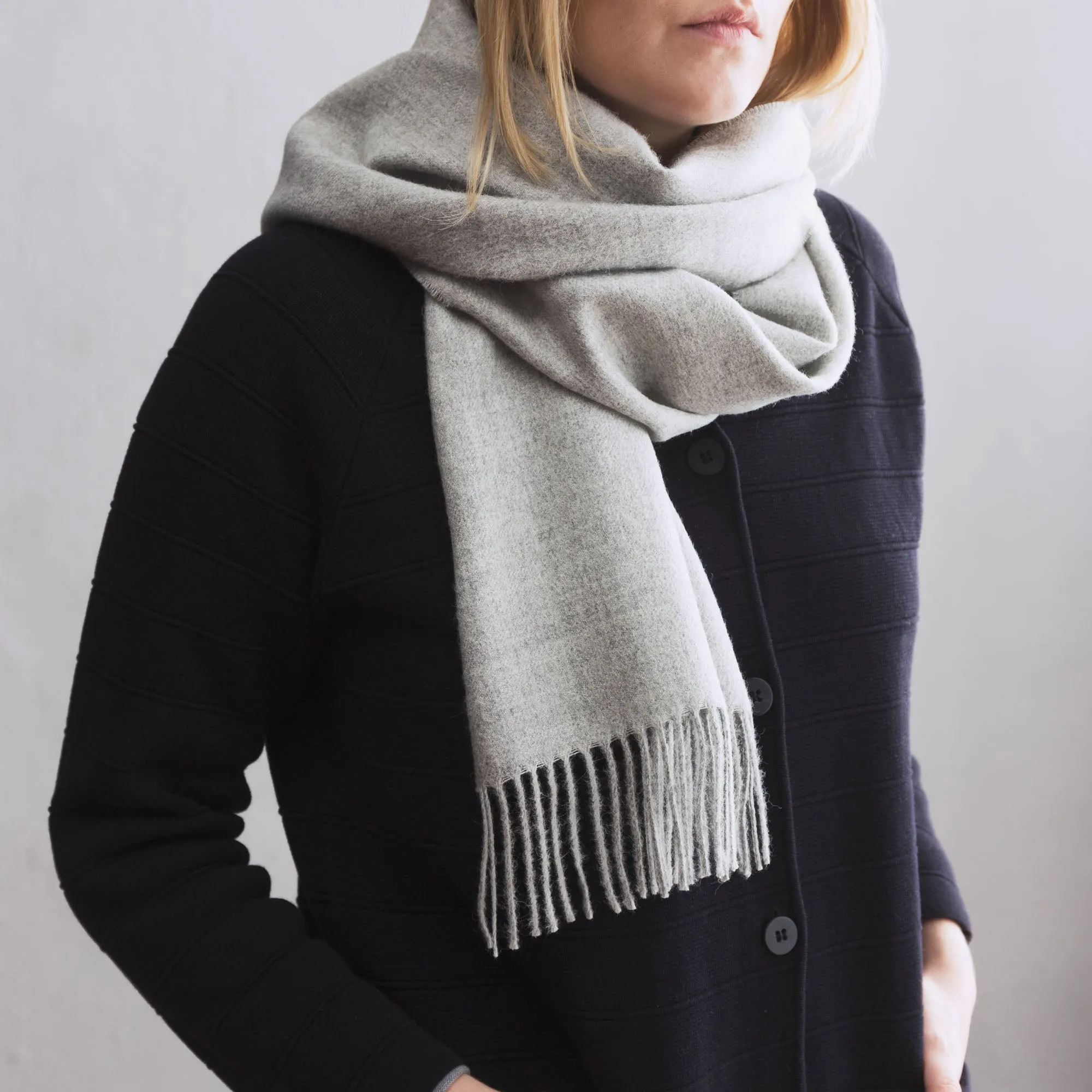 Limon Alpaca Scarf [Light grey]