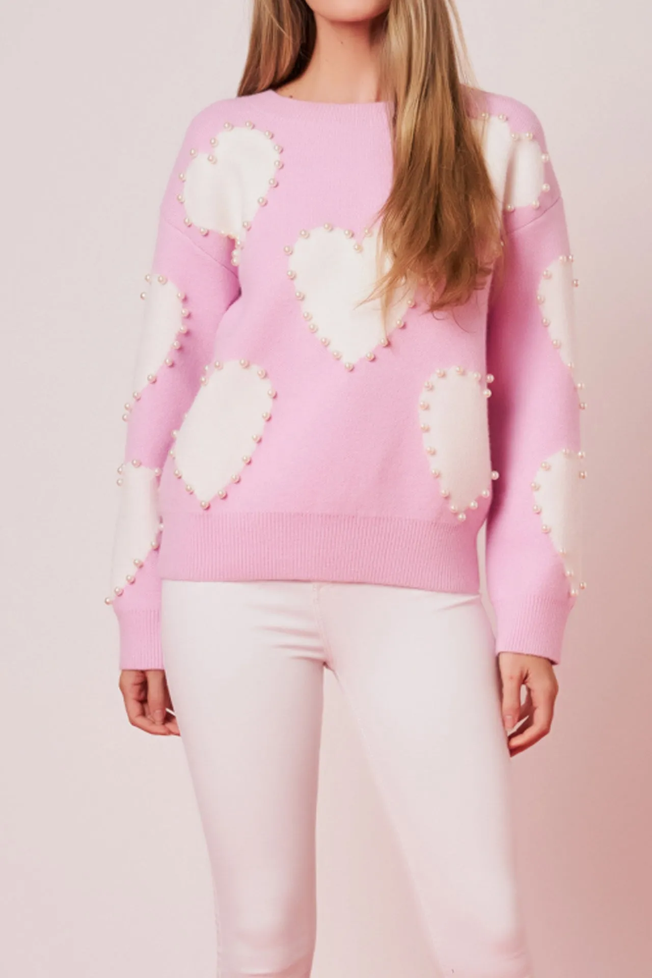 Long-Sleeve Heart Sweater