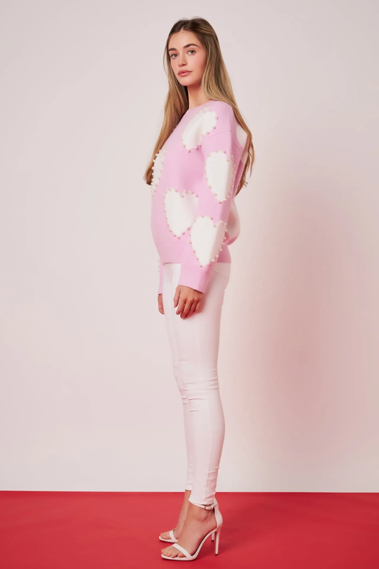 Long-Sleeve Heart Sweater