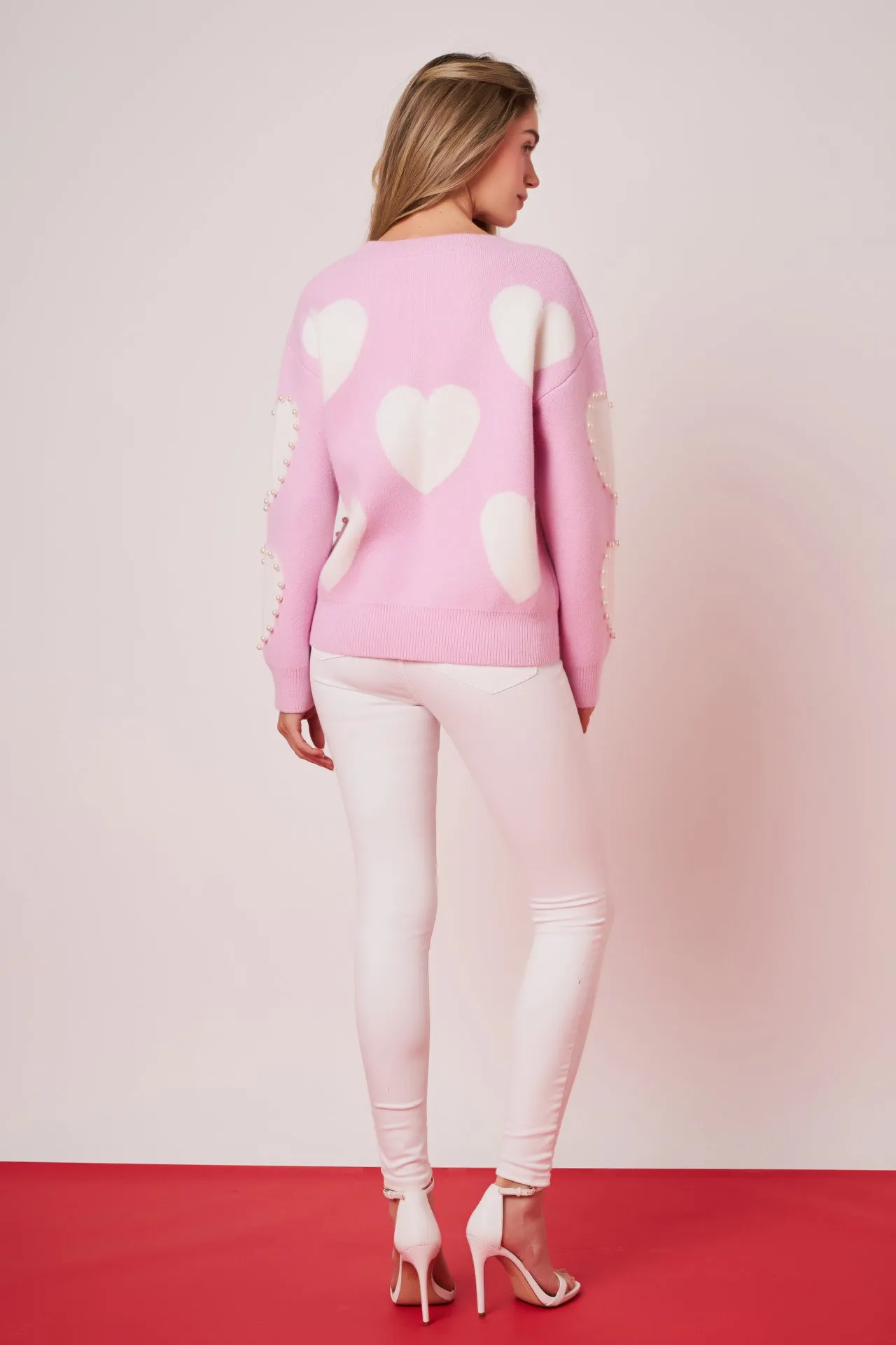 Long-Sleeve Heart Sweater