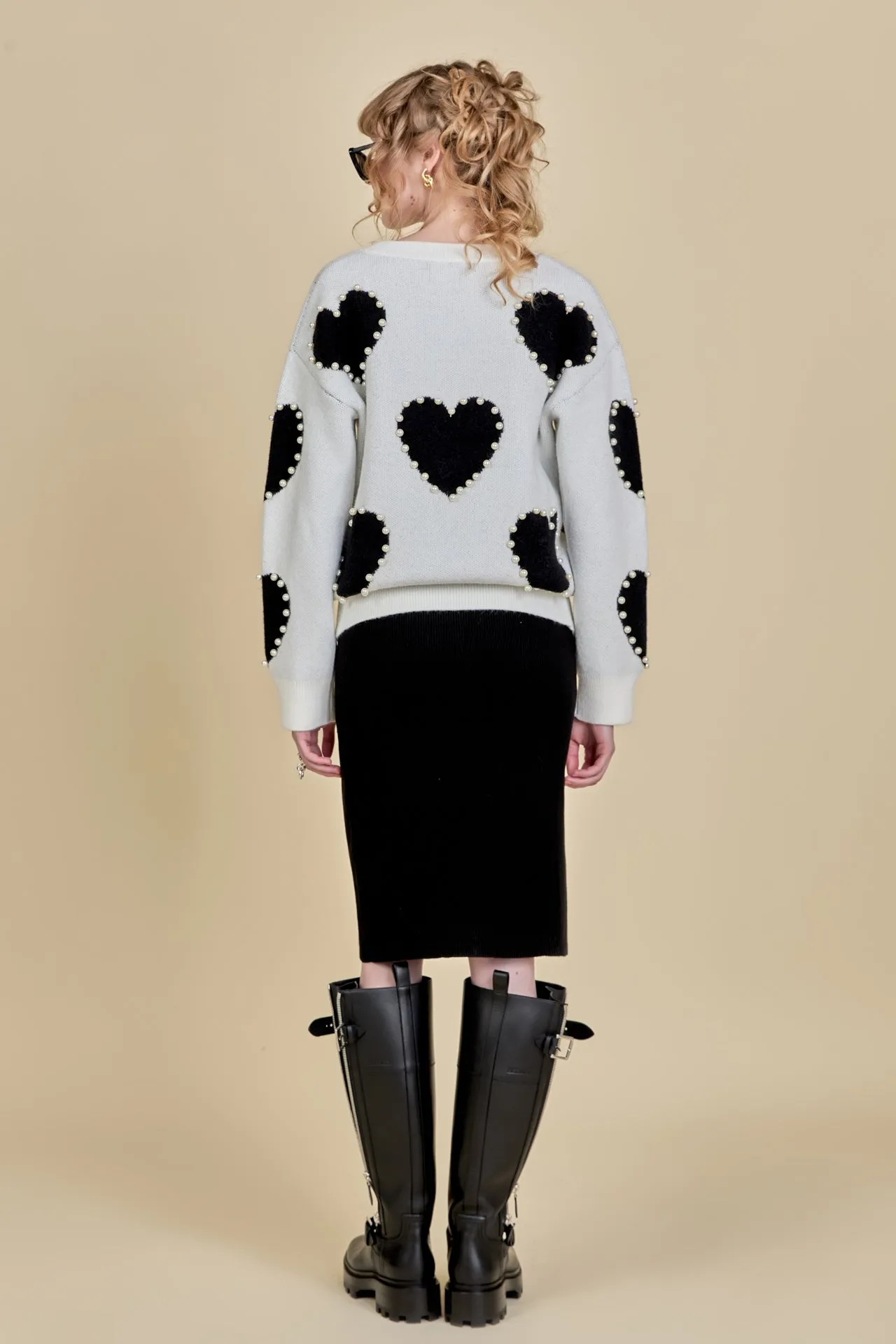 Long-Sleeve Heart Sweater