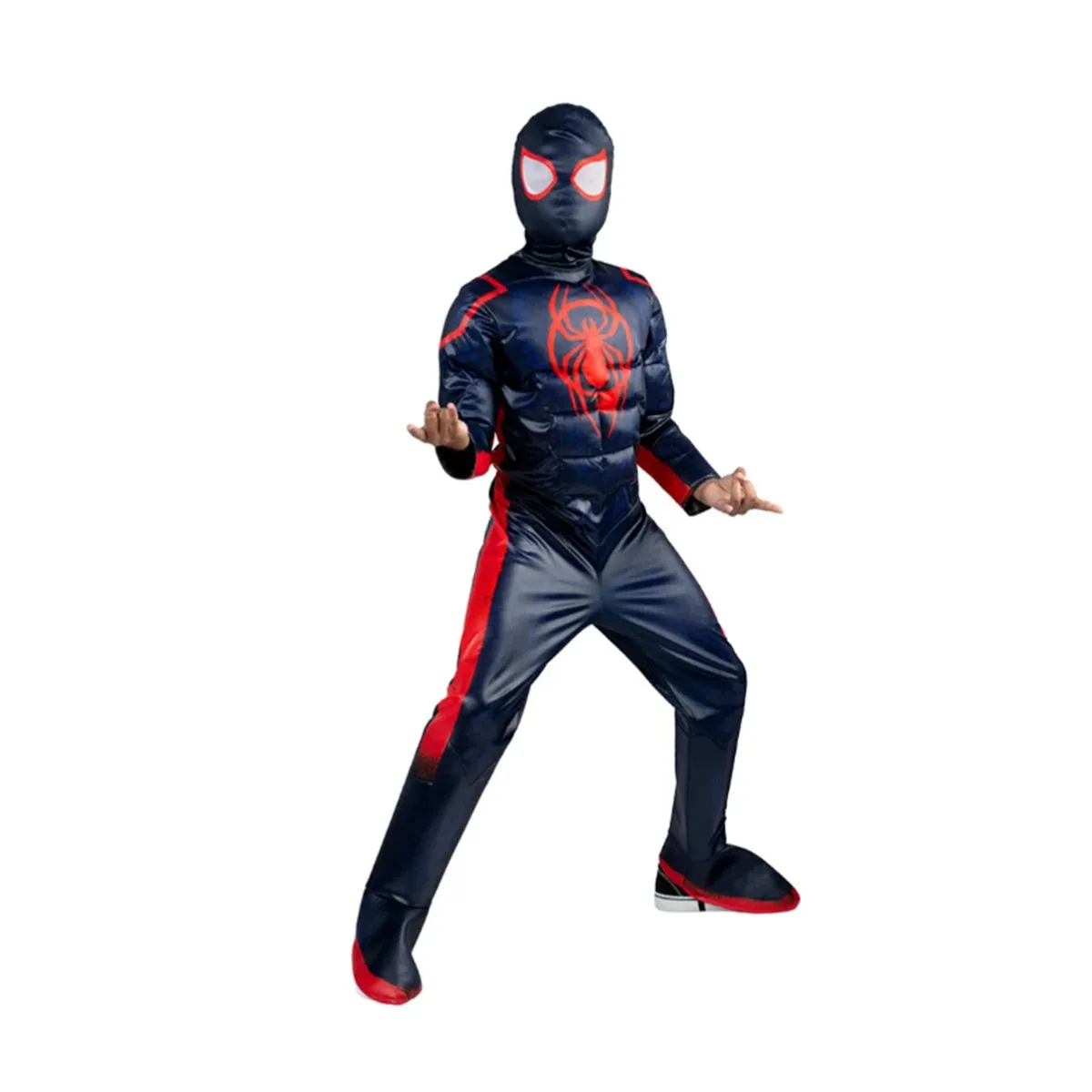 Marvel Spider-Man Miles Morales Costume for Kids, Black and Red Padded Jumpsuit