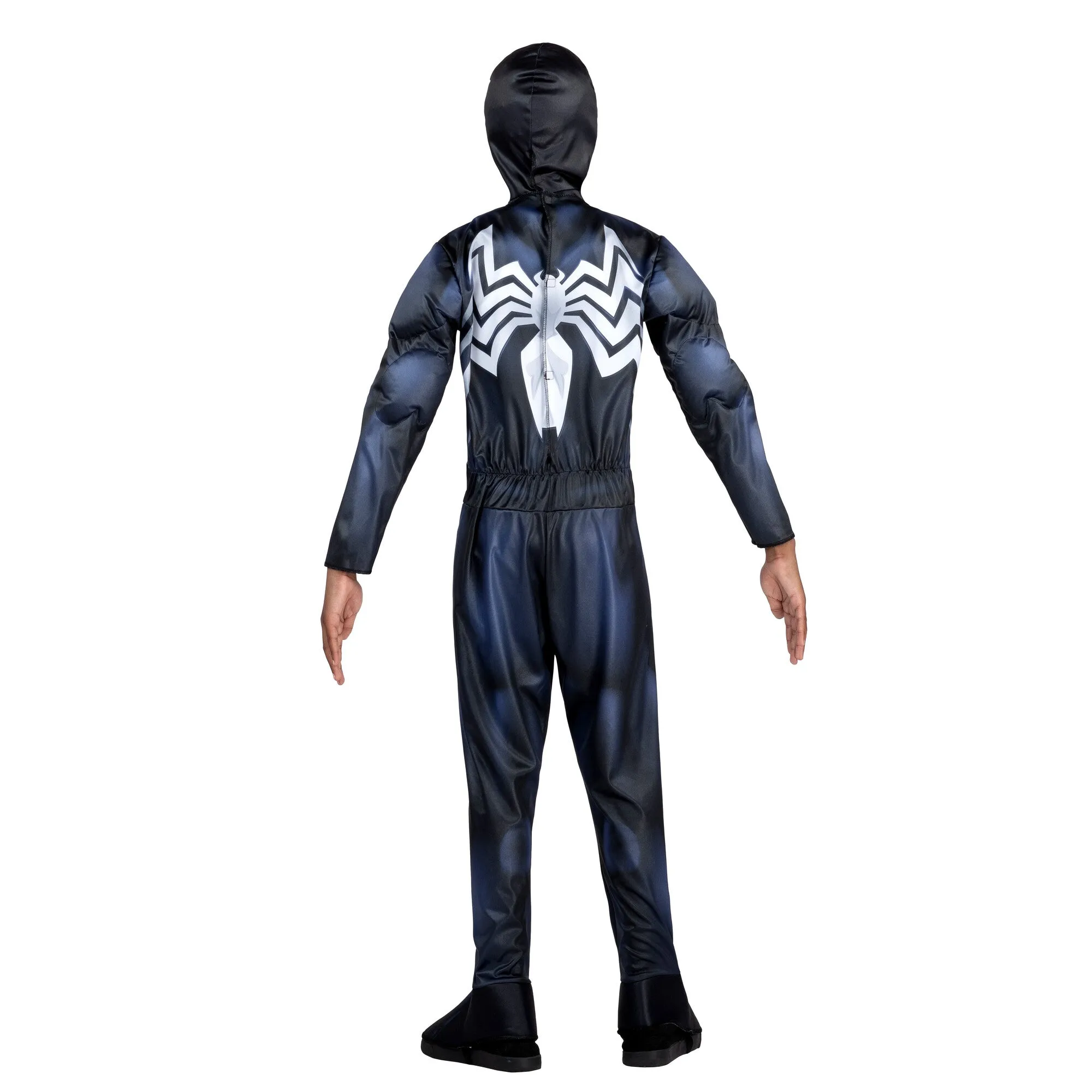 Marvel Venom Costume for Kids, Black Padded Jumpsuit