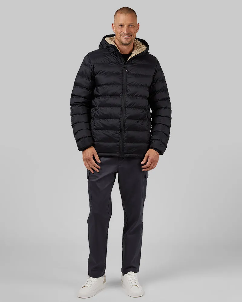 MEN'S HOODED SHERPA-LINED JACKET