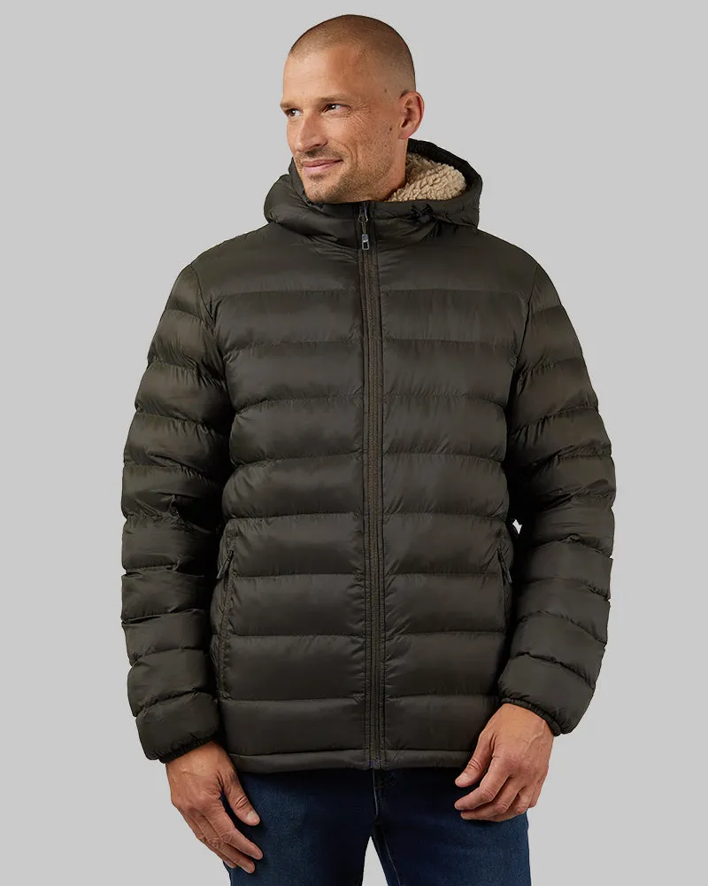 MEN'S HOODED SHERPA-LINED JACKET