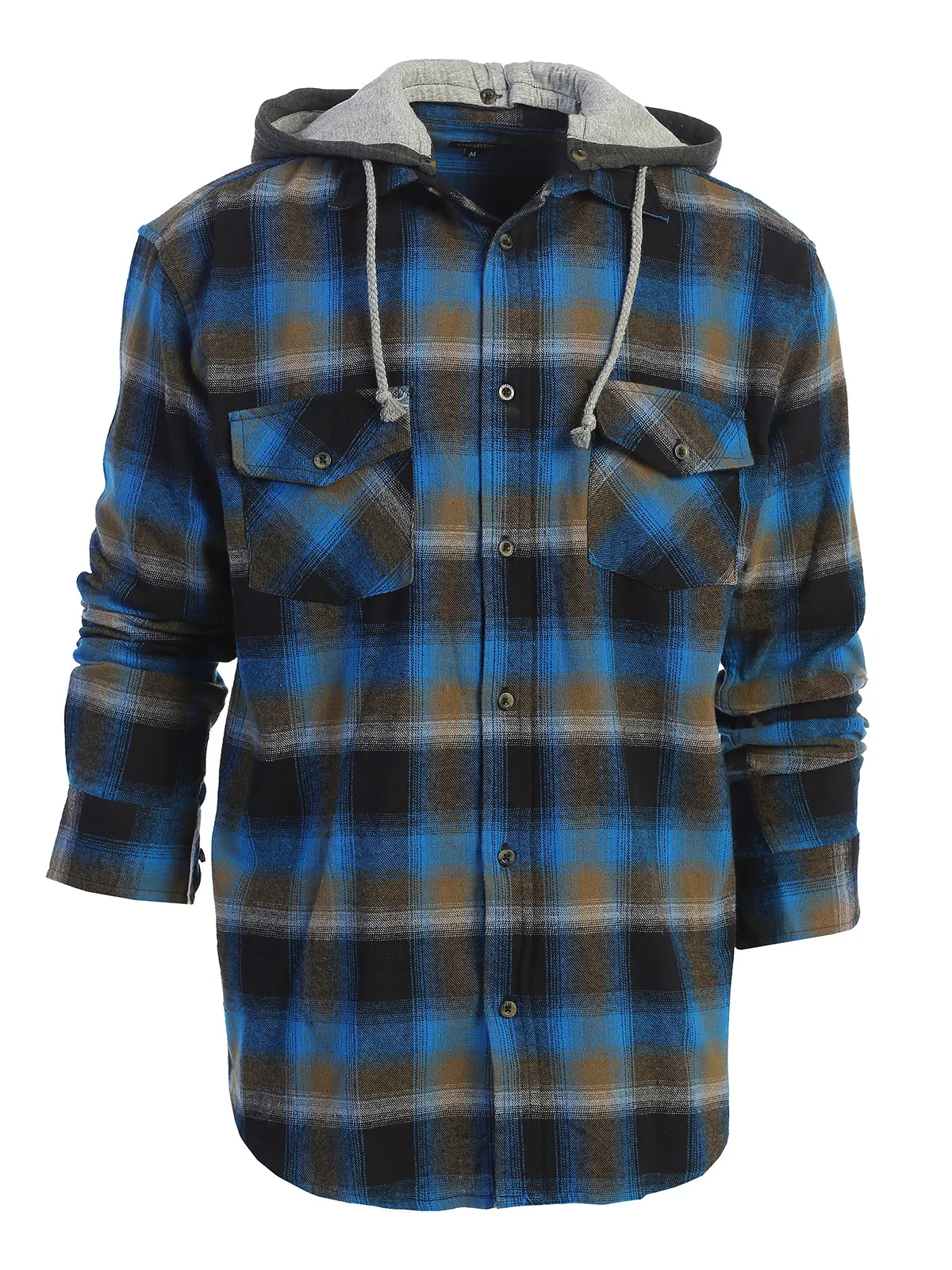 Men's Removable Hoodie Flannel Shirt, Size S