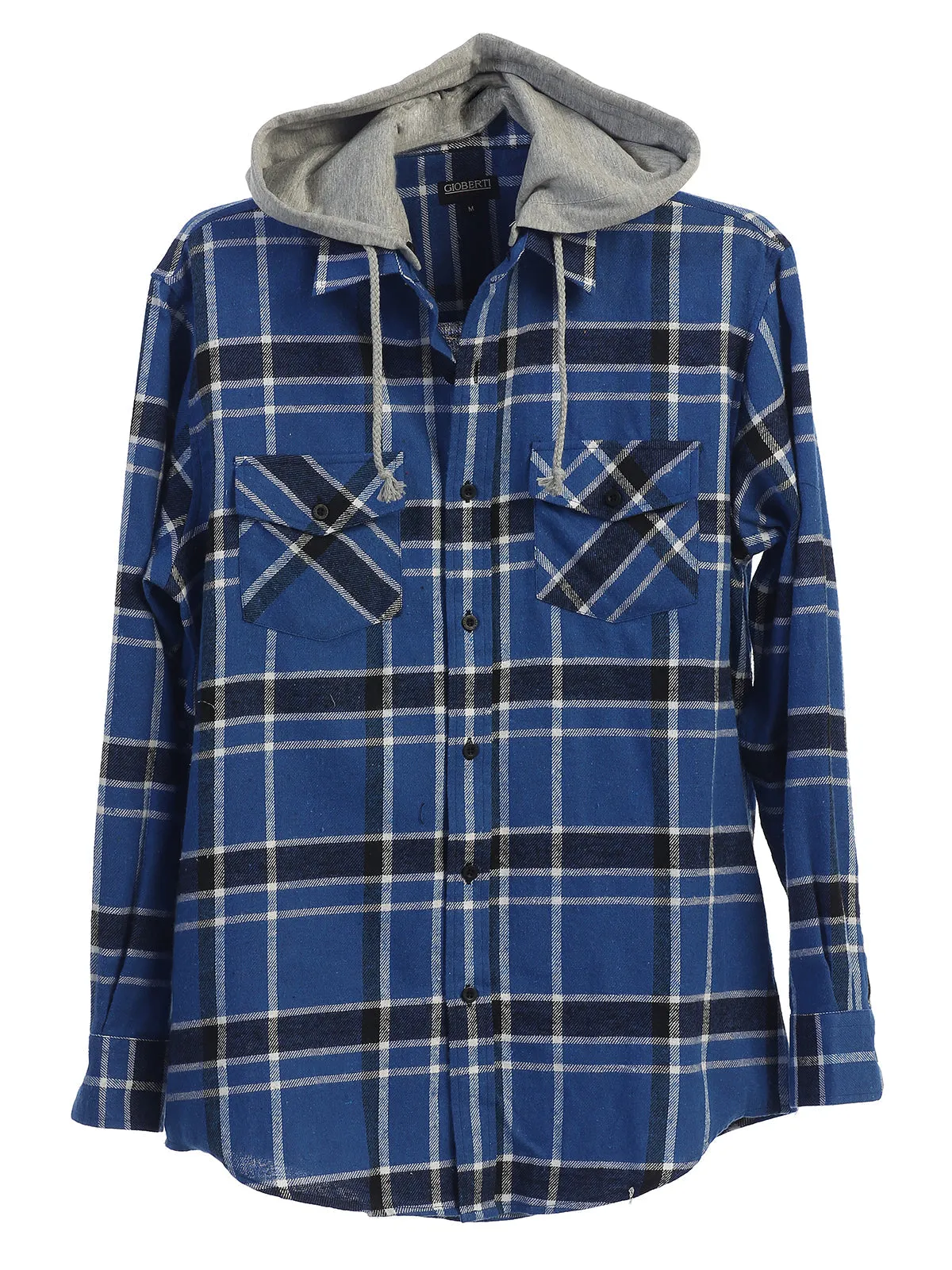 Men's Removable Hoodie Flannel Shirt, Size S