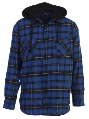 Men's Removable Hoodie Flannel Shirt, Size S